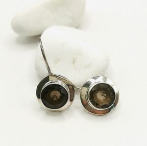 SMOKY topaz quartz drop earrings in Sterling Silver 🆕